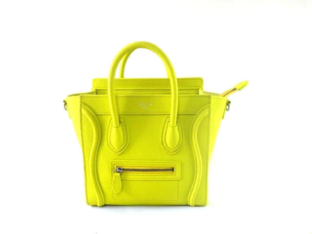 Celine Luggage Tote Shopper Bag Calfskin Mimosa Yellow